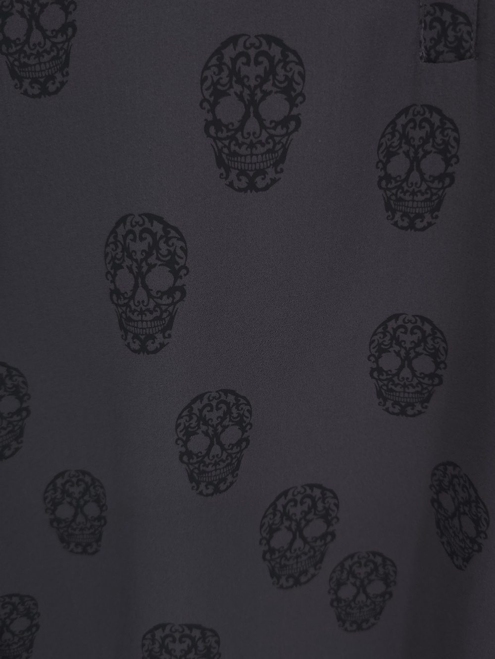 Torrid Skull Print Chiffon Top Black Flowy Hi-low Hem Goth Punk Grunge 2X (FLAW) - Picture 6 of 12